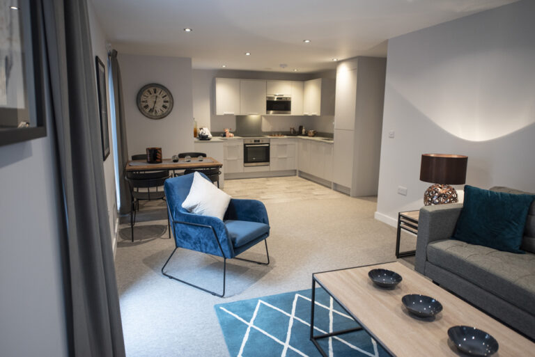 Lounge, dining and kitchen at The Depot