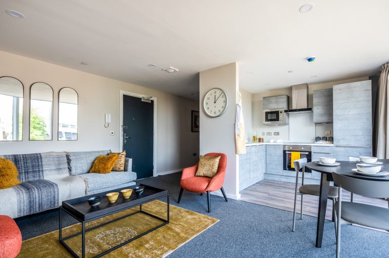 Lounge and kitchen at Greyfriars